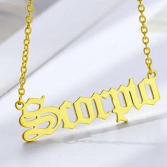 Astrological Astrology Sign Pendant Necklace Gold Plated Stainless Steel - Picture 8 of 9